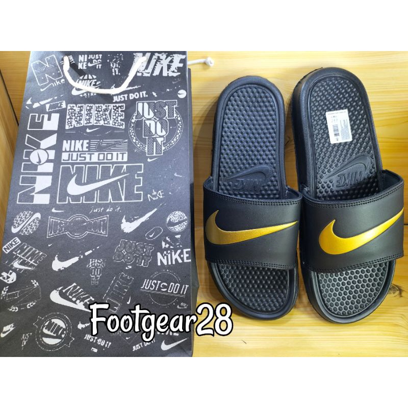 SANDAL NIKE SLIDE CEKLIS GOLD / SANDAL SLOP NIKE CEKLIST GOLD GRADE ORI