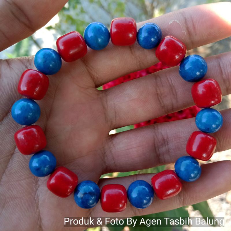 Gelang Cantik Batu Coral Marjan Laut Kombinasi size 10mm ORIGINAL!!