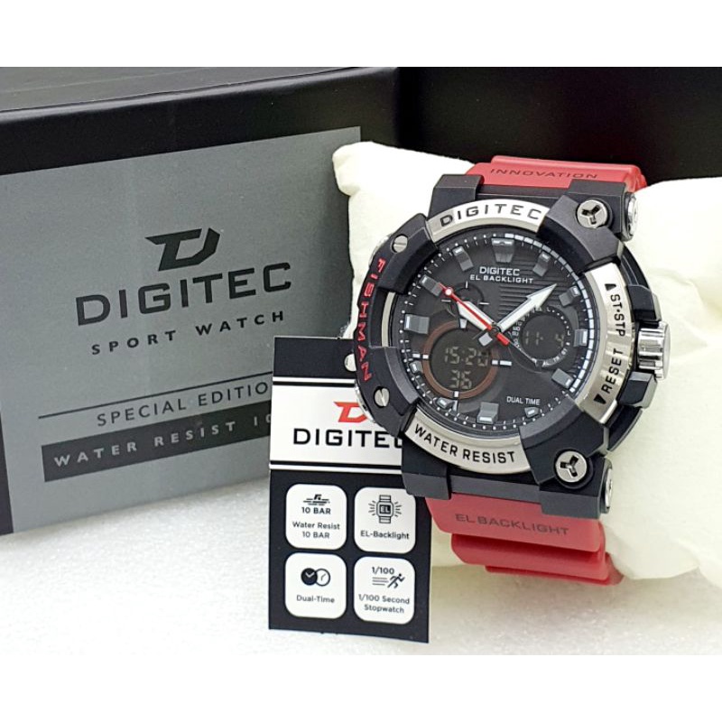 Jam Tangan Pria Digitec Original DA-2150T New Arrival Dual Time Tahan Air Gratis Ongkir COD