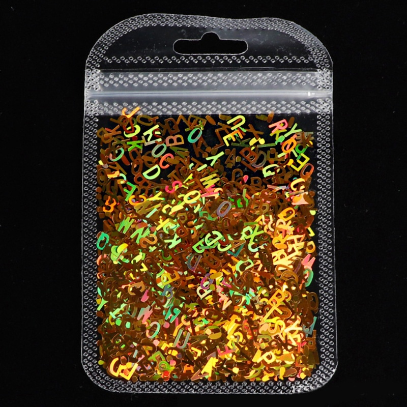 SIY  5 Colors Alphabet Holographic Letters Chunky Glitter Epoxy Resin Sequins 2g Per