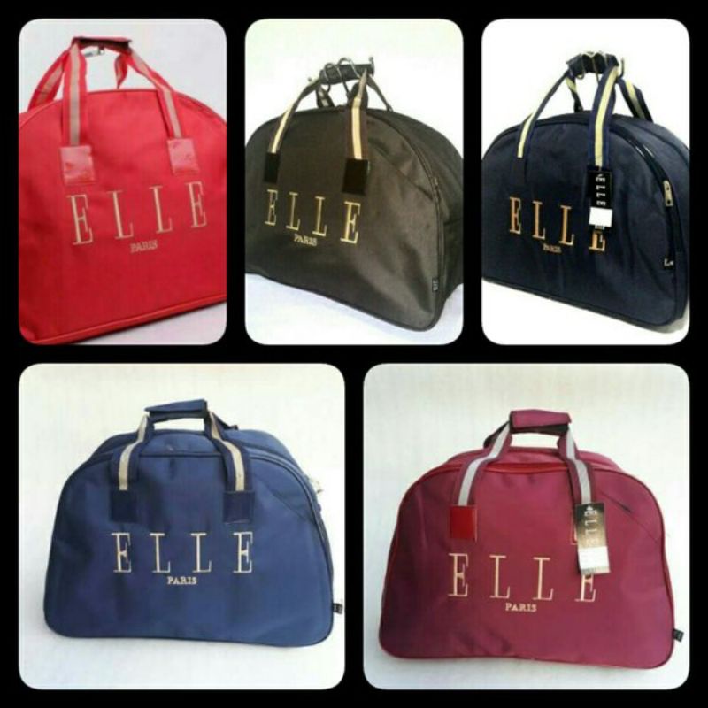tas travel bag Elle Paris bahan micro super tebal dan halus waterproof ukuran jumbo original