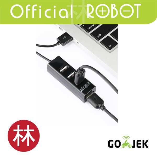 Robot H140-80 4 port USB HUB 80 cm Black