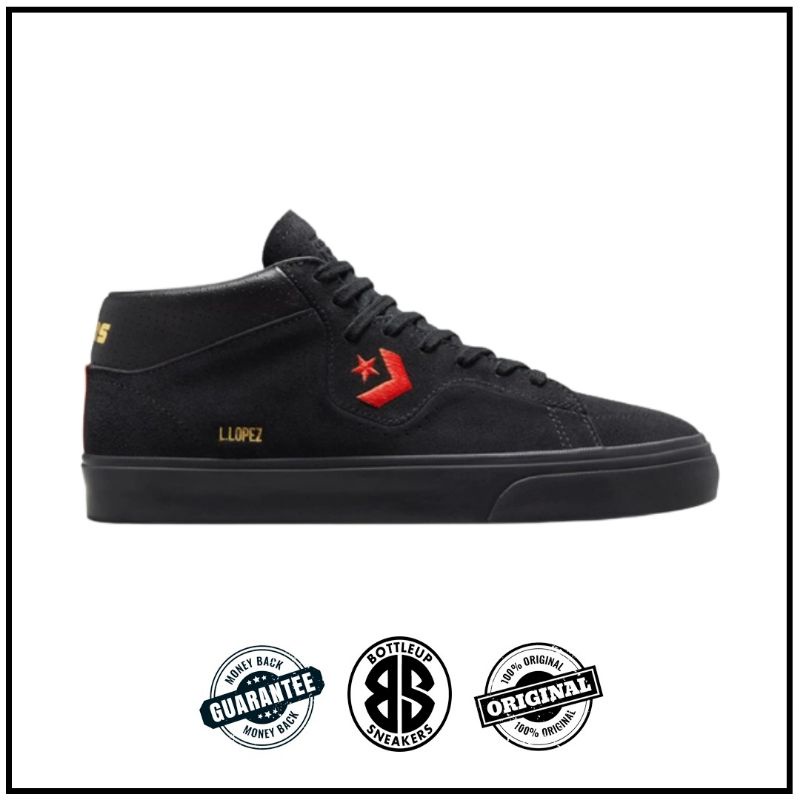 CONVERSE CONS LOUIE LOPEZ MI GENTE  PRO MID BLACK/POPPY GLOW ORIGINAL
