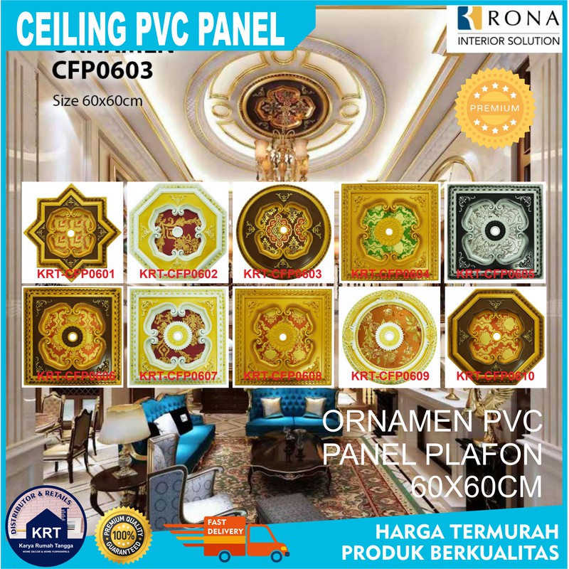 ARTISTIC CEILING ORNAMEN  PVC PANEL PLAFON  Ornamen  Lampu 