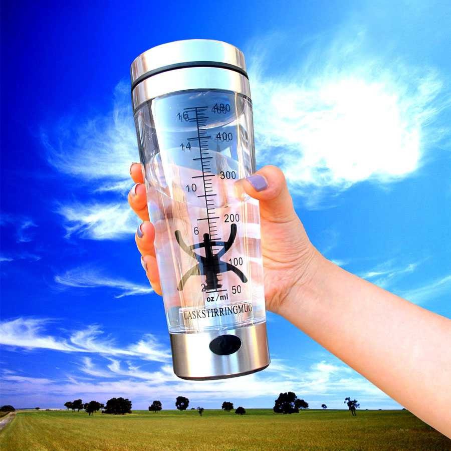 Botol Minum Protein Electric Shaker Portable Otomatis 480ml - 1505