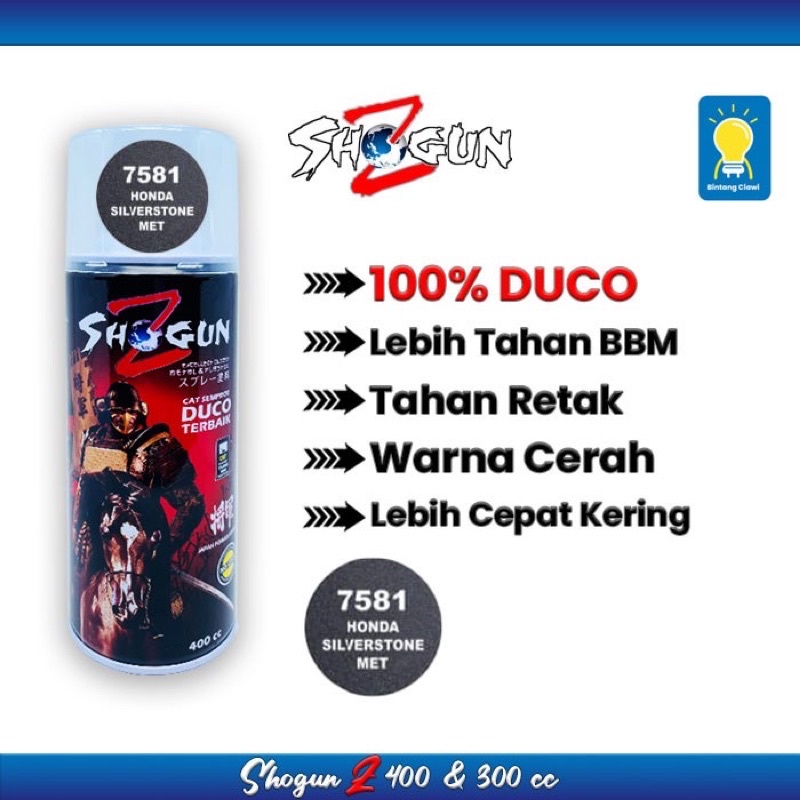 ShogunZ Cat Semprot Duco Terbaik SILVER STONE MET S7581 Spray Paint Spray Can