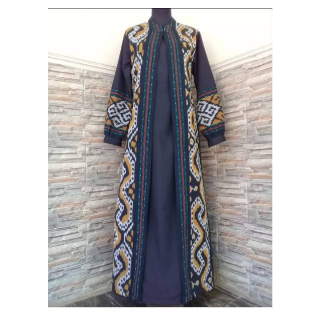 LONG DRESS GAMIS TENUN MOTIF TORAJA