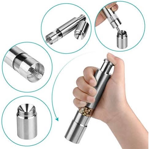 Alat Penggiling Penghancur Penghalus Bumbu Merica Lada Beras Gula Garam Rempah Pepper Mill Grinder Manual Stainless Steel Tebal Premium Grinder Kuat