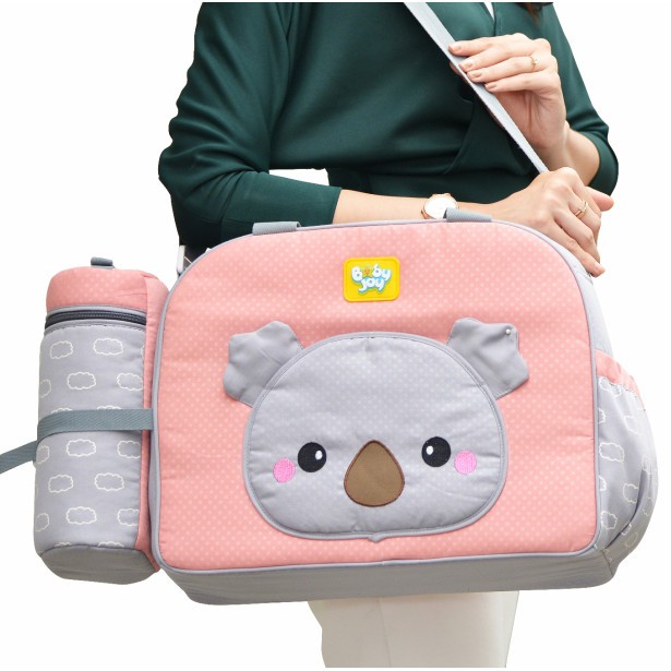 Baby Joy BJT1032 TAs Bayi Besar + Tempat Botol Susu seri KOKOA