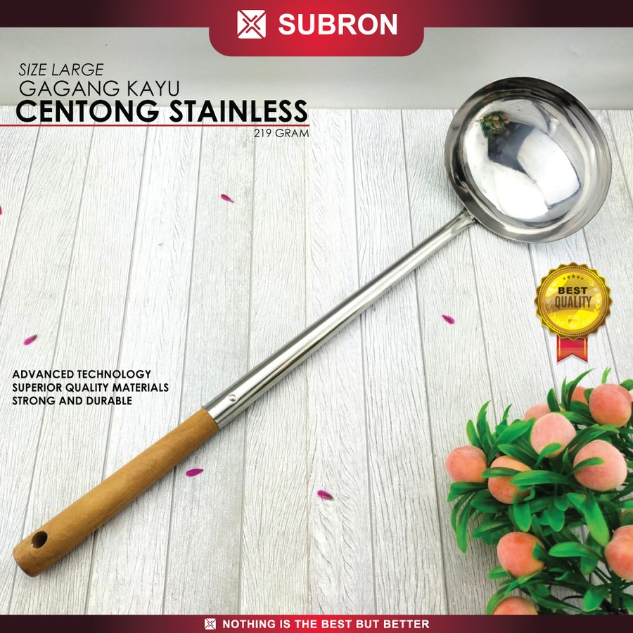 Subron Irus Gagang Kayu 12 KW-T12 Sendok Sayur Panjang KWT12