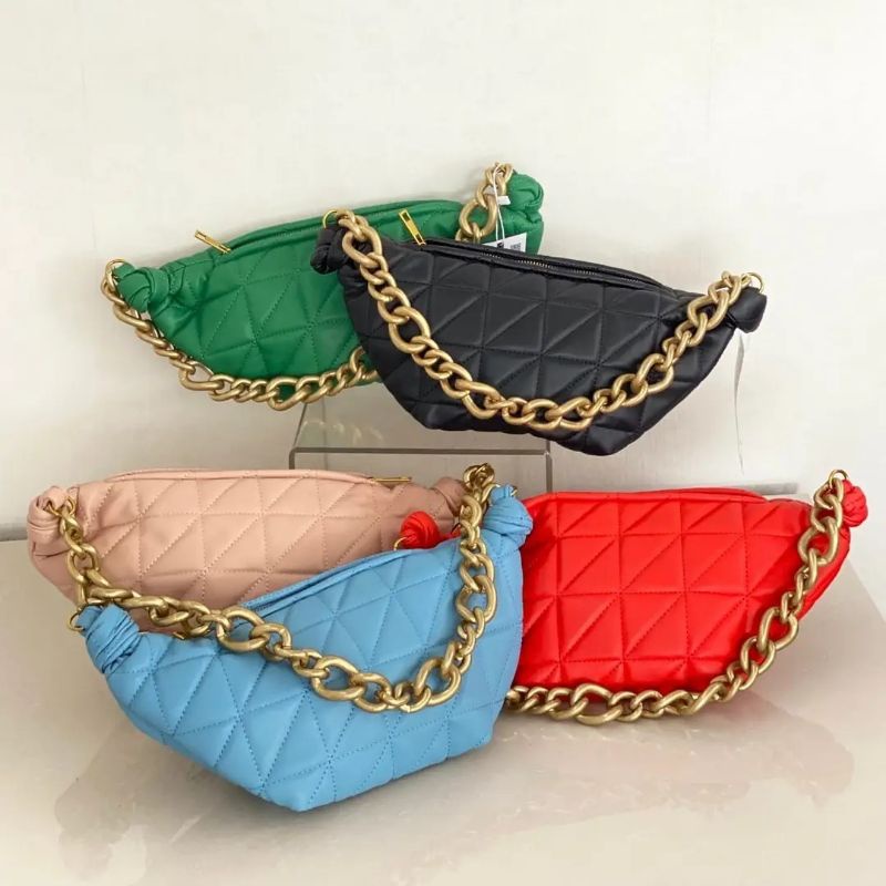 5.5 SALE | ZRA CHAIN HANDLED QUILTED LEATHER BAG