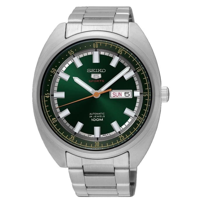 Seiko 5 Sports SRPB13K1 Turtle Automatic Green Dial Stainless Steel - Jam Tangan Pria
