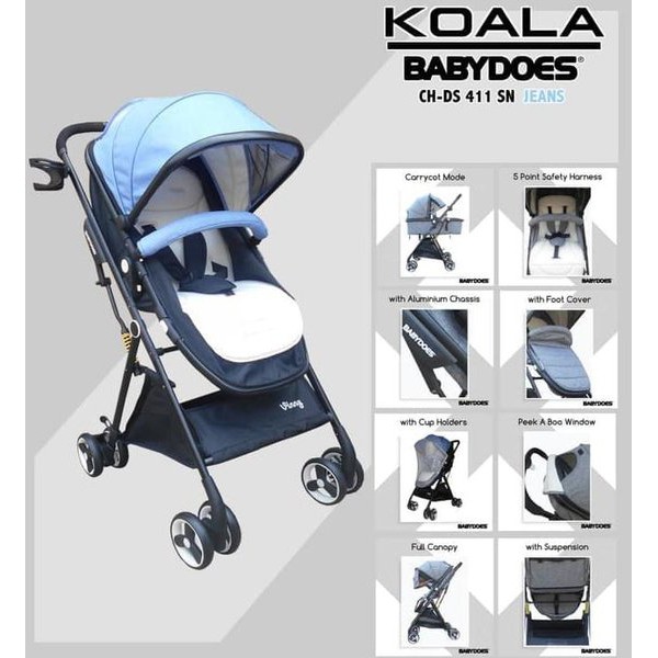 Baby Stroller Babydoes CH DS411 Koala Jeans