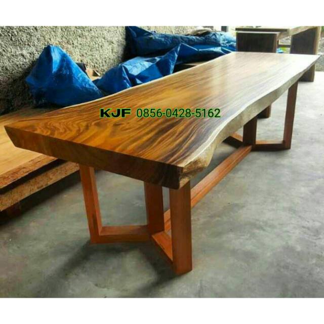 Meja makan kayu trembesi solid meja solid trembesi