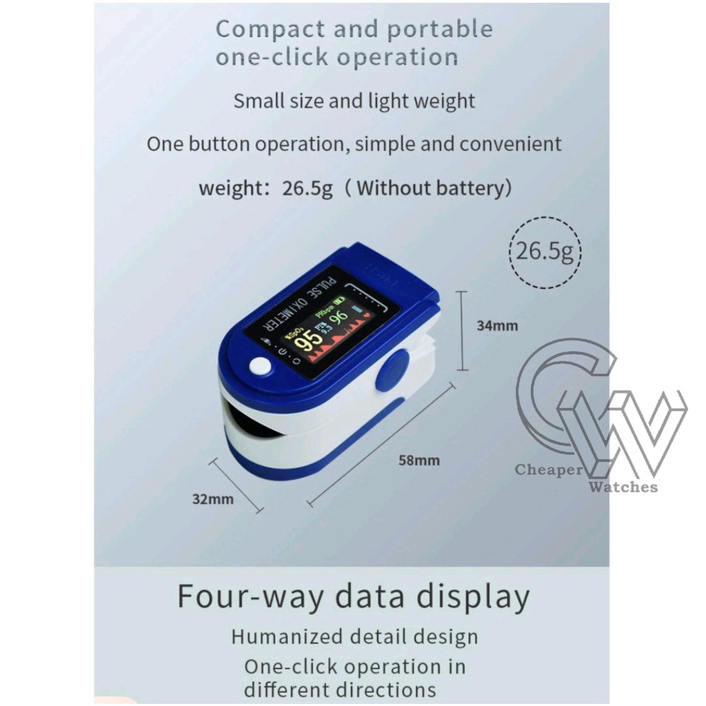 Cheaper-Oximeter Fingertip Pulse Oximeter Oksimeter Fingertrip Pulse Alat Ukur Kadar Oksigen Pengukur Detak