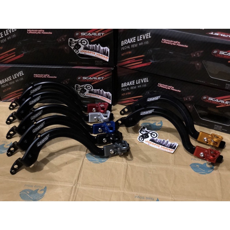 pedal rem wr155 tuas rem wr155 full cnc scarlet racing yamaha wr155 pedal rem wr155 full cnc scarlet