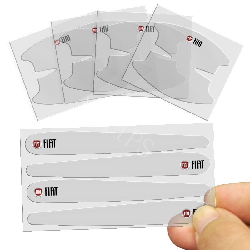 8pcs Stiker Pelindung Gagang Pintu Mobil Transparan Anti Gores Untuk Fiat Punto Palio Argo Stilo Strada Mobi Uno Toro 500