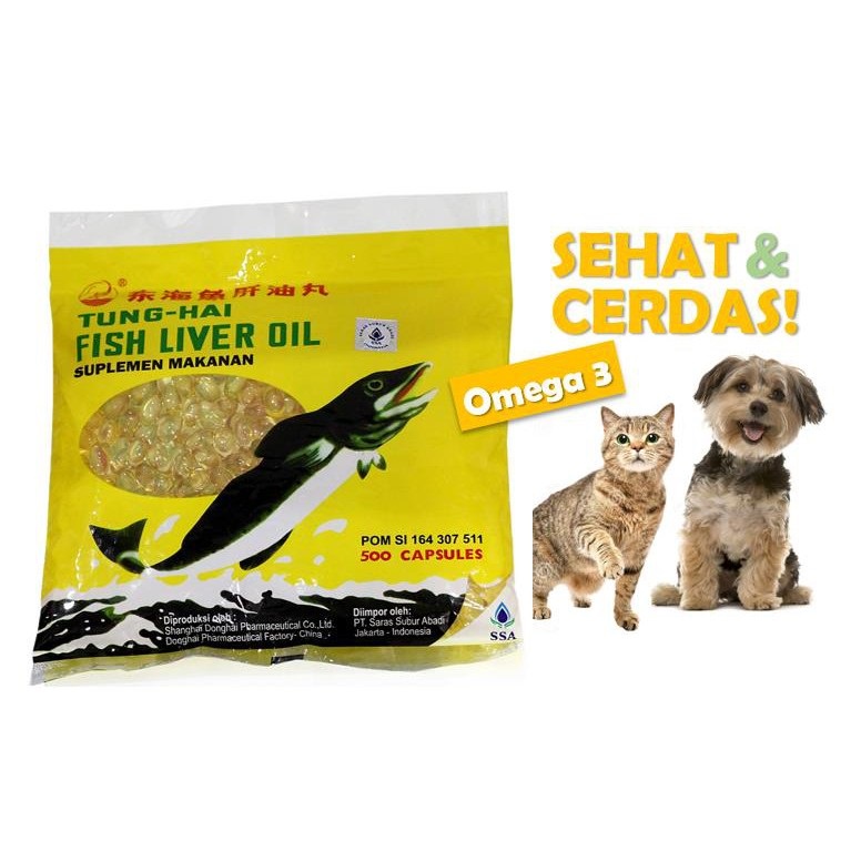 {1pack 500pc} Tung Hai | Tunghai Minyak Ikan untuk Hewan (Kucing / Anjing)