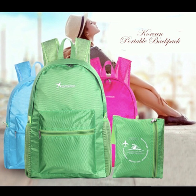 Korean portable backpack ( tas panggung yang bisa dilipat jadi kecil) ok  good quality