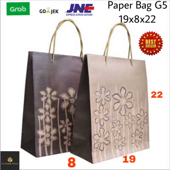 

PROMO Paperbag 19x8x22 Coklat Bunga Motif Tas Kertas Tas Belanja Shoppingbag