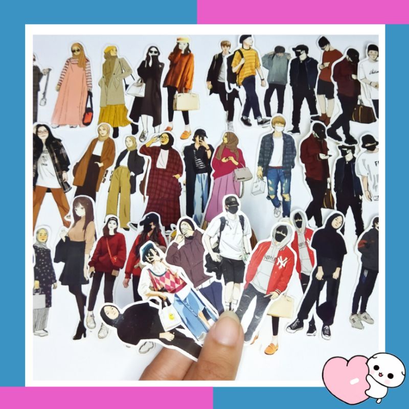 

isi 15 pcs stiker deco hijab stiker deco cowok stiker fashion