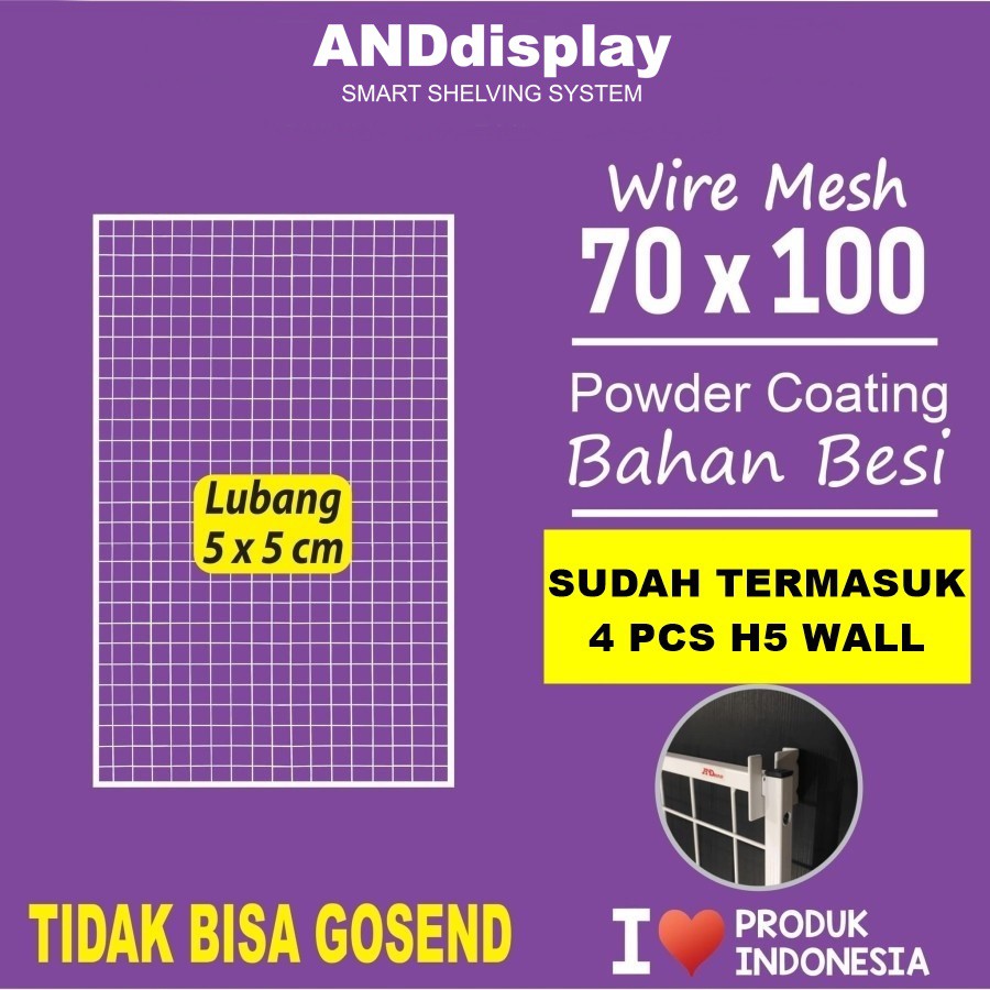WIREMESH 70*100CM + H5 WALL DISPLAY CANTOLAN GANTUNGAN RAM ANDDISPLAY