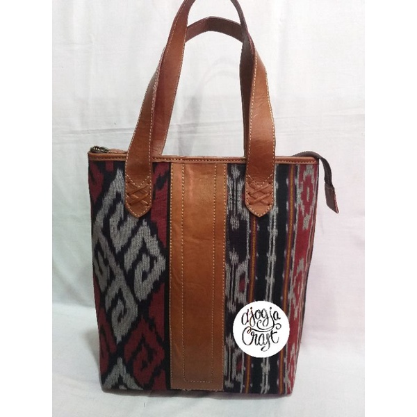 Djogja Craft Tas Kulit Map Dasi Kombinasi Batik