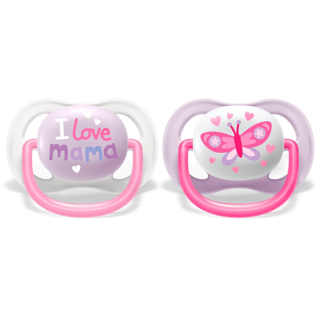 Avent - Ultra Air Happy Pacifiers PINK 0-6m