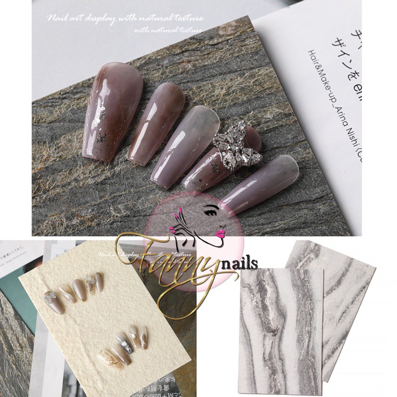 NAILART DISPLAY NATURAL TEXTURE BACKGROUND / ALAS FOTO KUKU BATU ALAM RUSTIC TAPLAK BULU NAIL ART