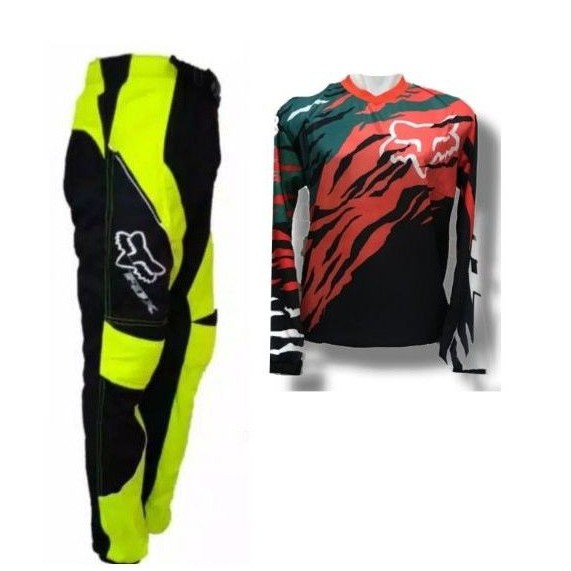 

Baju Trail Set Motorcross adventure merah stabilo