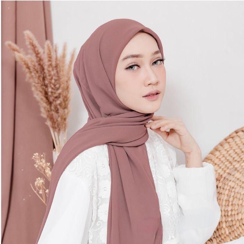 Pashmina terbarau 180x75 cm ceruty baby doll premium (Pashmina instan)Shaw)