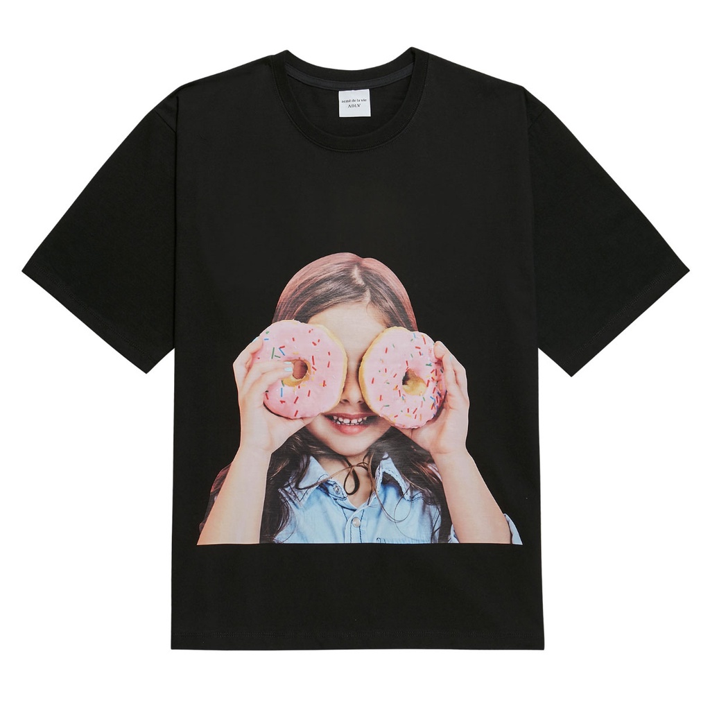 ADLV Girl Baby Face Donuts Tee Black 1 100% Authentic