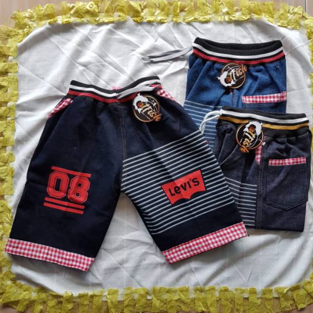 CELANA PENDEK ANAK / Celana Kolor Rip Jeans Katun Twill Joffa Sablon Motif Lucu Murah