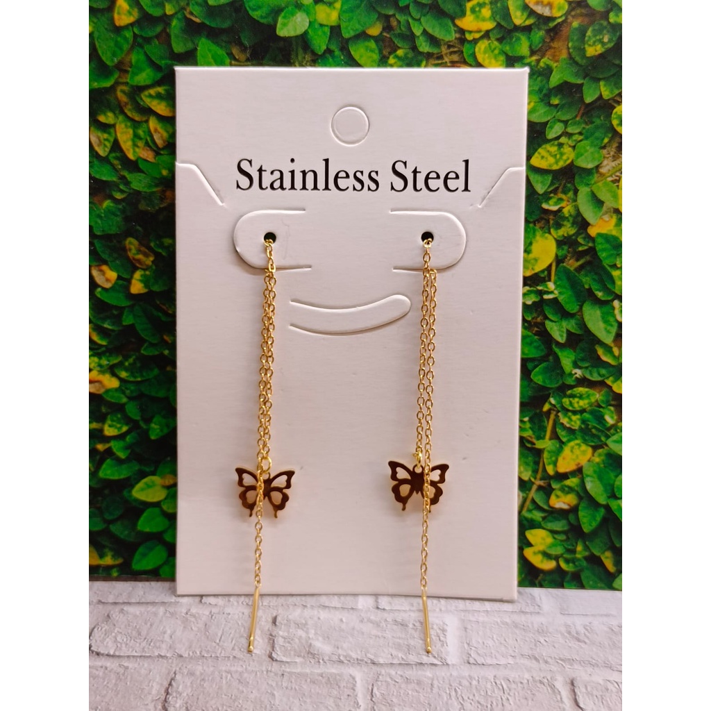 Anting-Anting Panjang Rumbai Wanita, Zirkon Bertatahkan Mikro Berlian Flash Motif korea