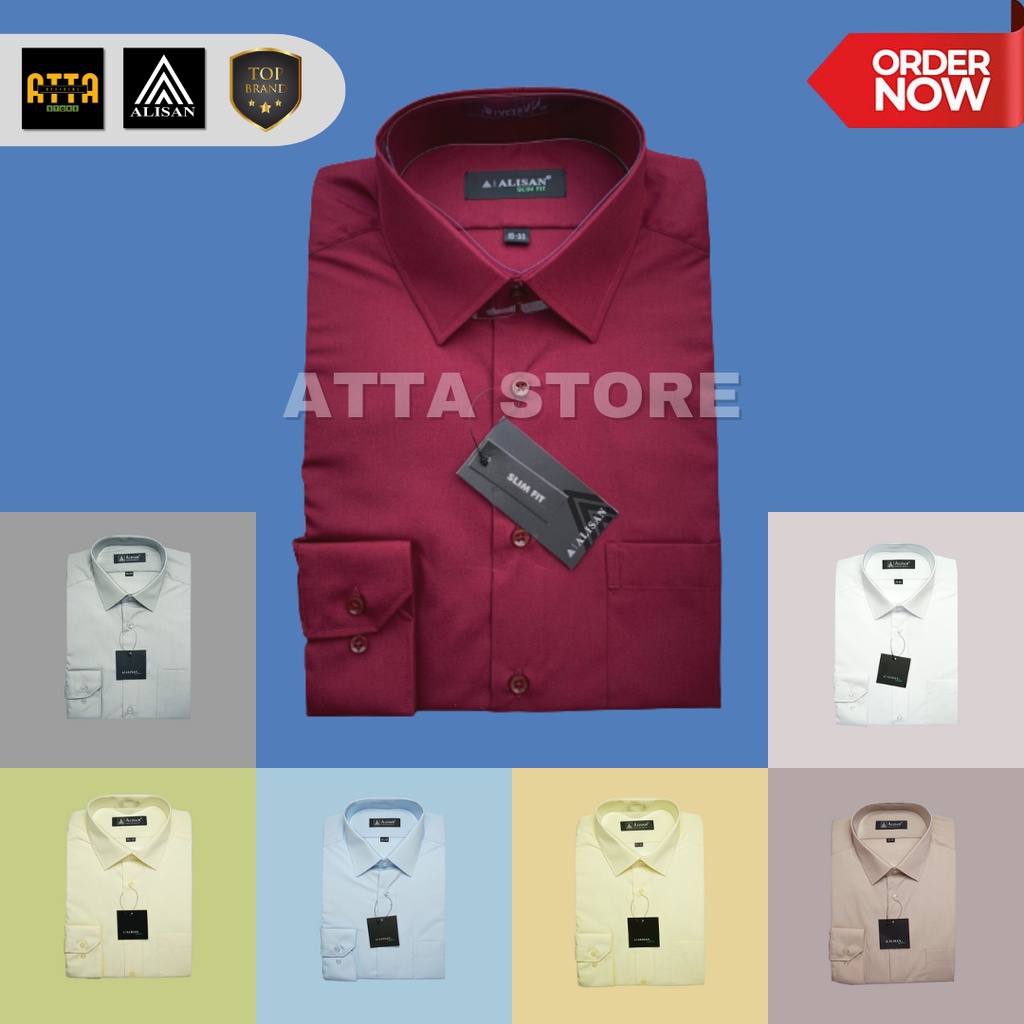 Alisan pria Alisan Reguler Polos Kemeja Pria Alisan Kemeja Formal Pria Kemeja Alisan Lengan Panjang