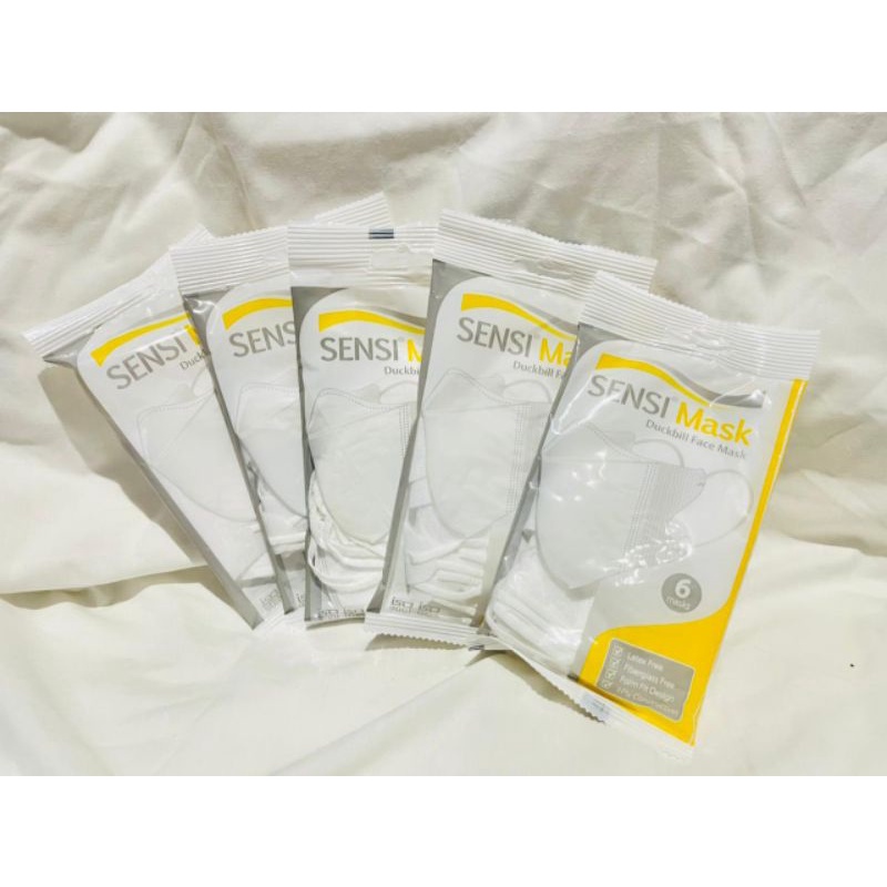 MASKER SENSI DUCKBILL SACHET 3PLY ISI 6 PCS KEMASAN PABRIK