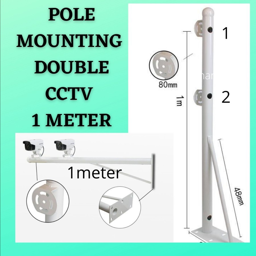 Jual Bracket CCTV Besi | Tiang Camera CCTV Double 1 Meter | Pole ...