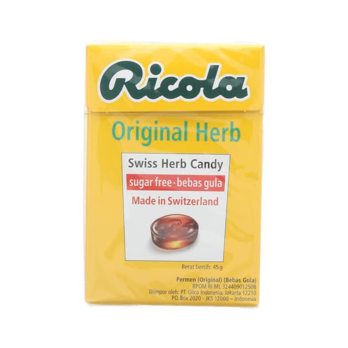 

504Oekh Ricola Original Herb Free Sugar Permen 45 Gr 6J4727iyfi