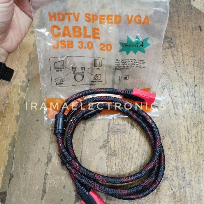 KABEL HDMI 1.5M KAIN TEBAL KUALITAS BAGUS