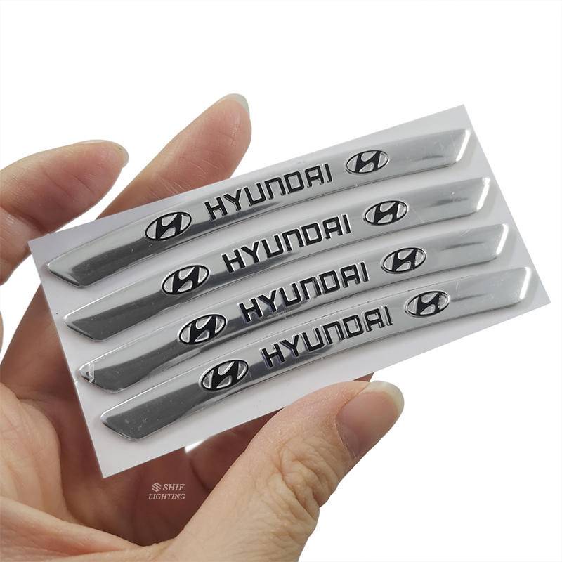 4 x Aluminum HYUNDAI Letter Logo Car Auto Wheel Tire Decorative Emblem Badge Sticker Decal HYUNDAI