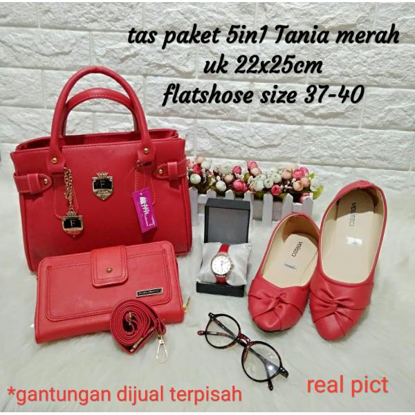 Tas Paket 5in1 Tania Sepatu, Tas Seserahan