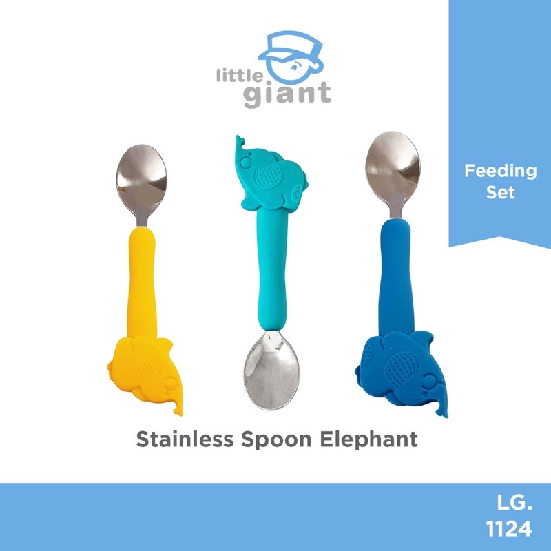 Little Giant Stainless Steel Spoon with Silicone Handle  LG1124 - Sendok bayi