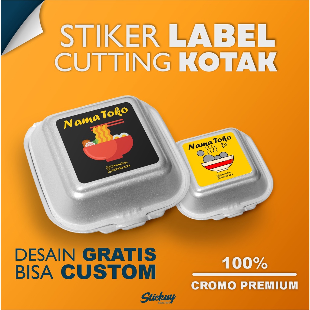 

Stiker Kotak Label Makanan Cetak Sticker Cromo PREMIUM Murah