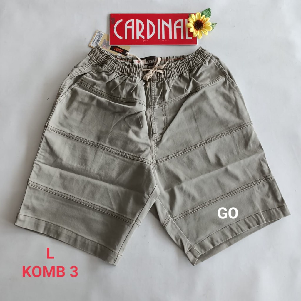 gof L CARDINAL KOMBINASI CELANA PENDEK KARET KOLOR Katun Casual Soft Jeans Murah Santai Original