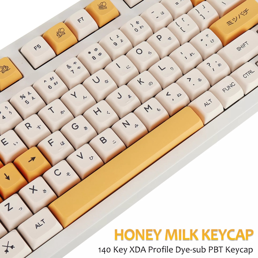 KEYCAPS HONEY MILK PBT DYE SUB XDA PROFILE - JAPANESE VERSION