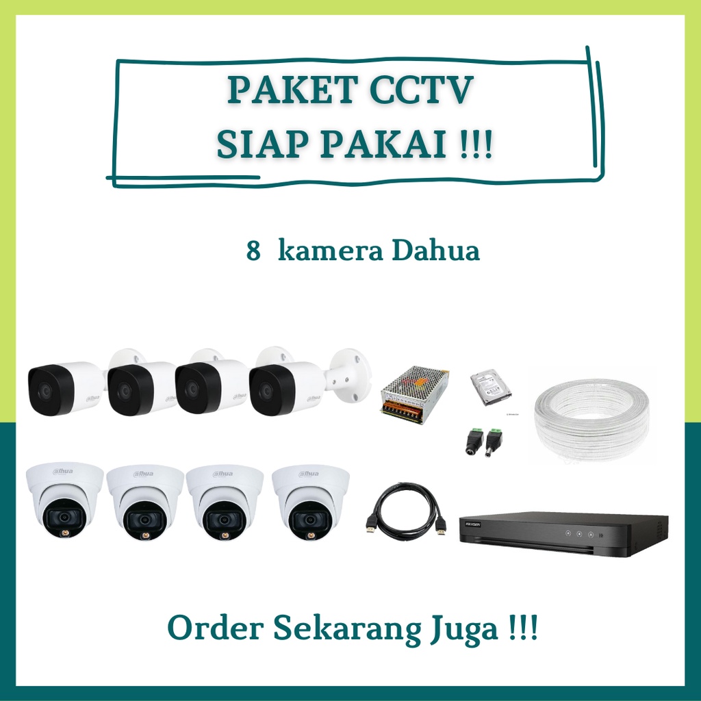 PAKET CCTV DAHUA 8 KAMERA. CCTV 8 CHANNEL.CCTV JABODETABEK CCTV INDOOR
