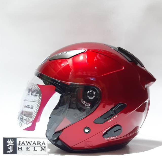 HELM KYT GALAXY RED MAROON MERAH MAROON