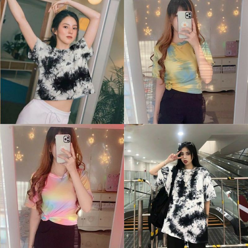 Fourfashion OLINE ABSTRAK (TIE DYE) / OVERSIZE COTTON CANDY / BAJU TUMBLR RF