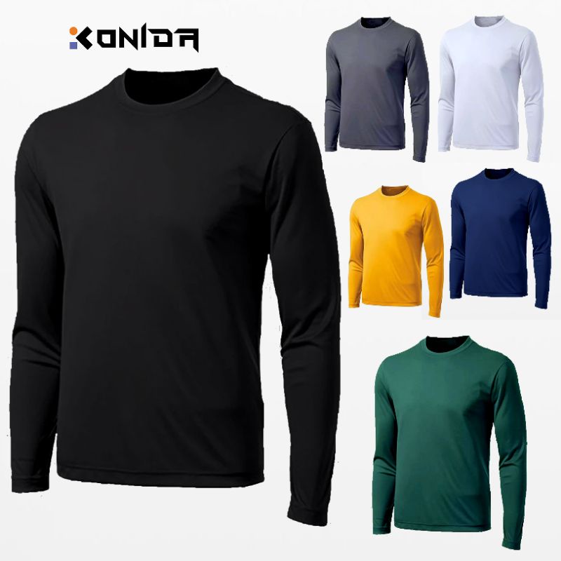 Kaos Polos Lengan panjang Pria Baju kaos polos panjang Lengan