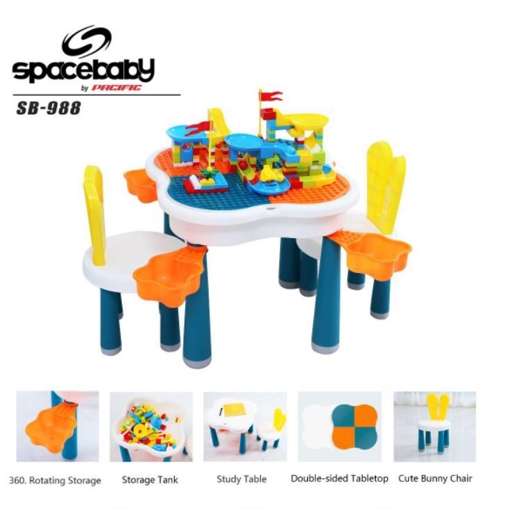 Space baby SB 988 / SB988 set kursi meja lego multifungsional 6in1